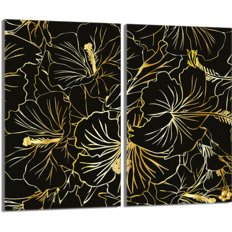 Glasherdplattenschutz 2x30x52 Blumen