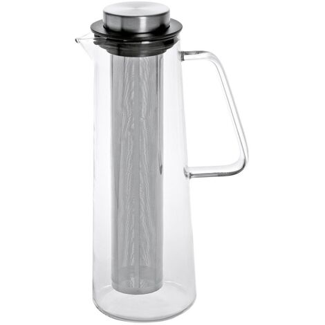 Glaskaraffe 1l mit Edelstahlfilter