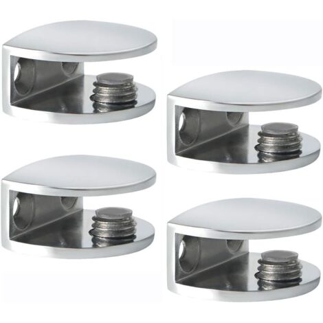 Glasklemme, Glasregalträger, Wandmontage, verstellbare Befestigung, adaptiv, 8–10 mm dickes Glas, 4 Stück