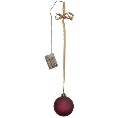 Glaskugel Bliss zum Hängen LED Batterie Timer 10cm rot