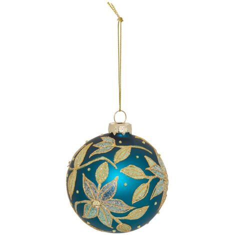 Glaskugel Blumen D.8cm blau - Atmosphera créateur d'intérieur