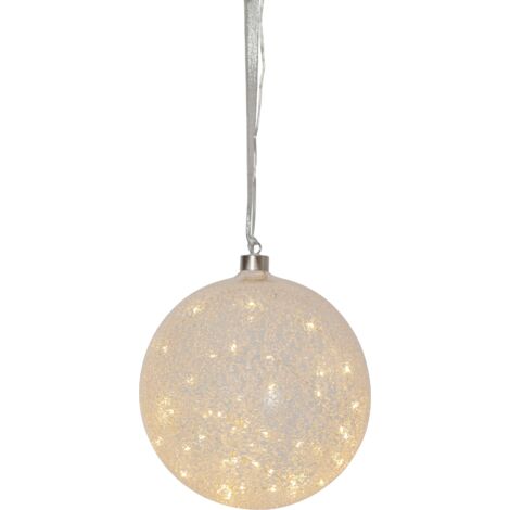 Glaskugel 'Glow Snow', 50 warmwhite LED,