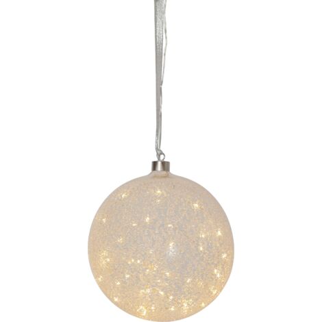 Glaskugel 'Glow Snow', 50 warmwhite LED,