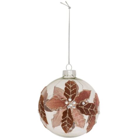 Glaskugel Krone Blätter D.8cm braun - Atmosphera créateur d'intérieur