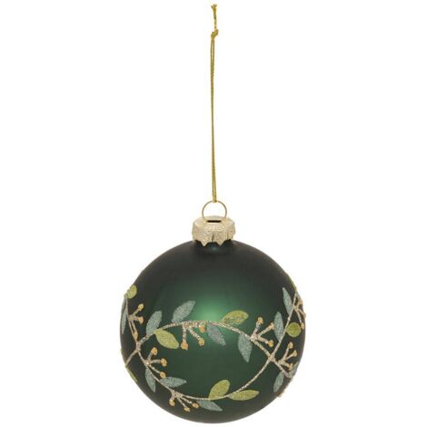 Glaskugel Mistelzweig D.8cm grün - Feeric lights & christmas