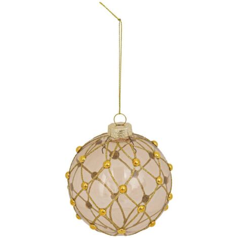 Glaskugel Perle bronze dam 10cm transparent - Feeric lights & christmas