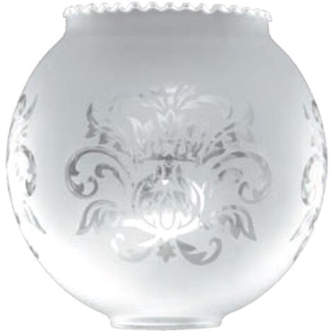 Glaskugel zwei Münder matt 16cm Mündung 5,3cm