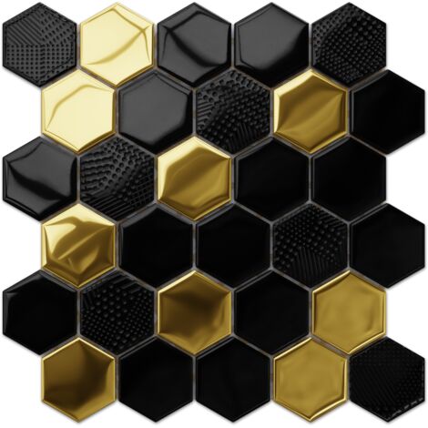 Glasmosaik auf Netz für Bad Innenküche GOLD LAVA - 24.7cm x 25.5cm