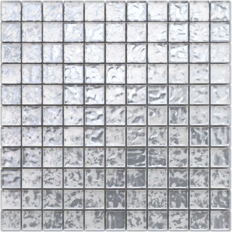 ILCOM Glasmosaik auf Netz für Badezimmer oder Küche 30cm x 30cm - Cloud