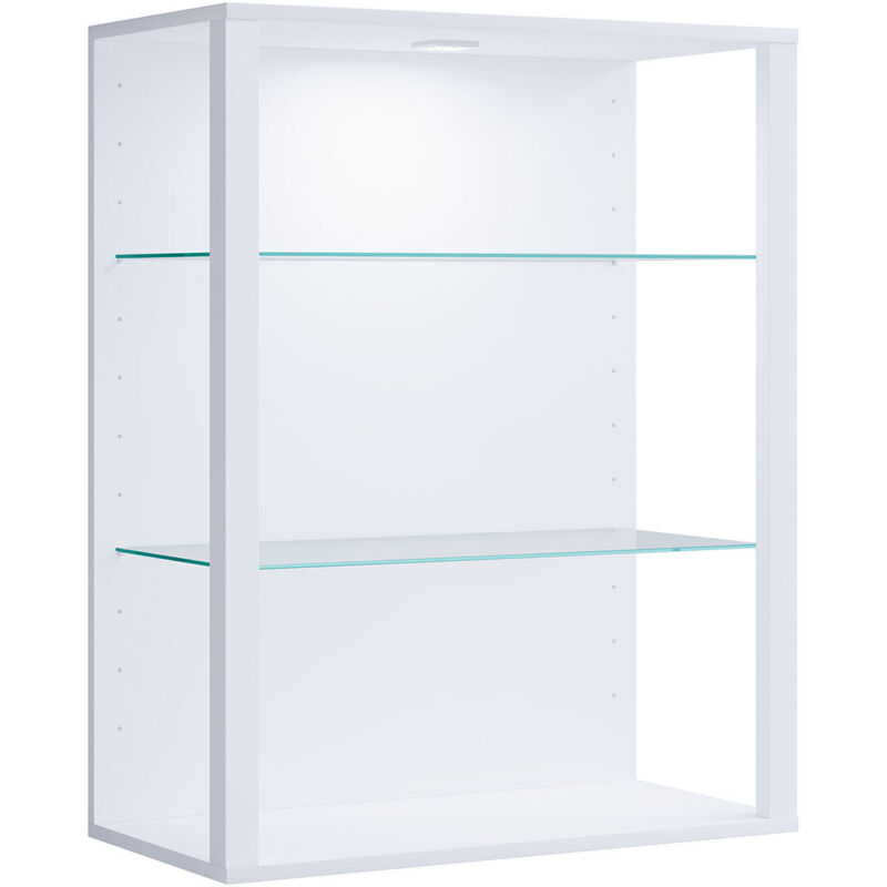 Ebuy24 - Vitrine murale Glasol h. 90 x l. 70 x p. 35 cm Blanc