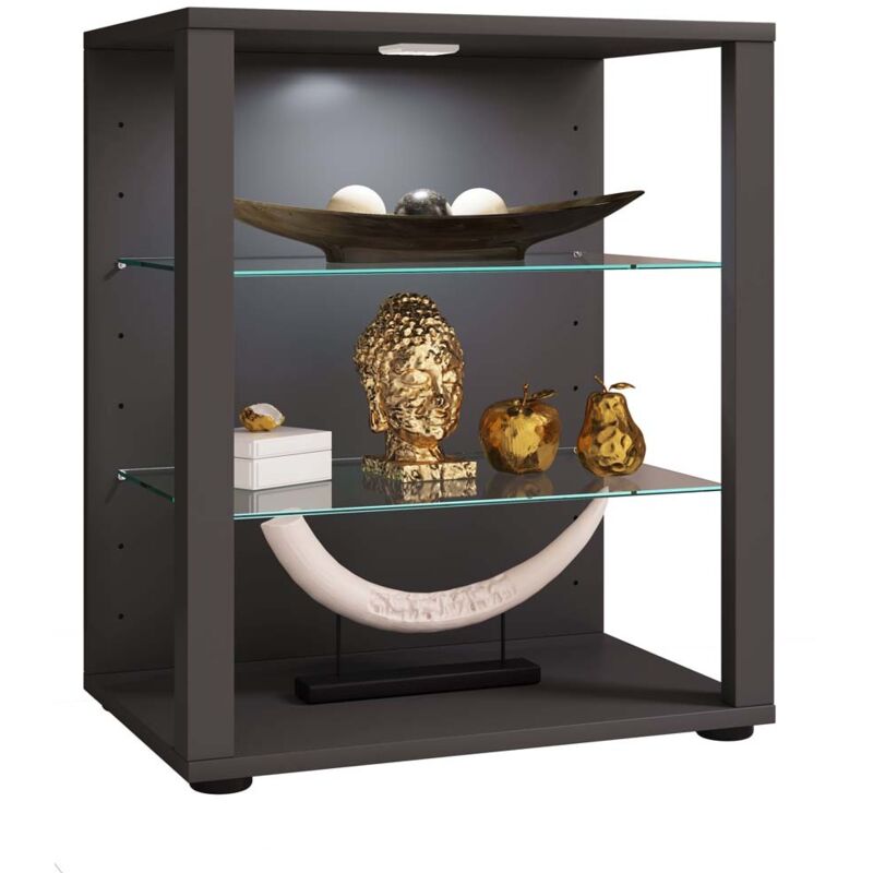 Ebuy24 Holz Glas Stand Vitrine Glasol S