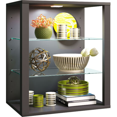 GlasolSW Vitrinenschrank wandhängend anthrazit.