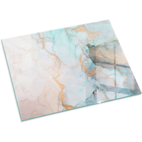Glasplatte für Kaminofen Sicherheitsglas Schutzplatte Glasbodenplatte für Kamin Hitzeschutz für Kamin Funken Abstraktes fließendes Muster 80x60 cm