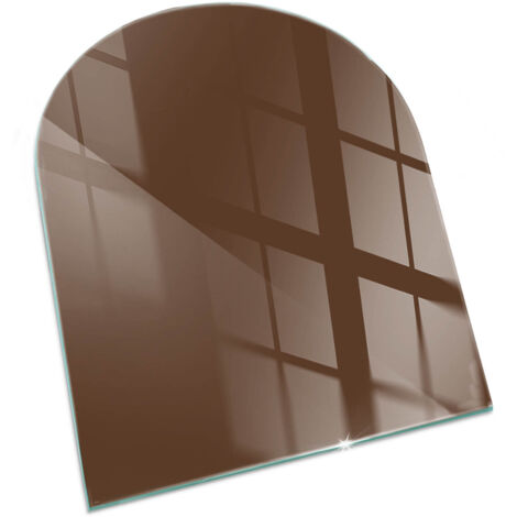 Glasplatte für Kaminofen Sicherheitsglas Schutzplatte Glasbodenplatte für Kamin Hitzeschutz für Kamin Funken Elegant Farbe Braun 80x70 cm
