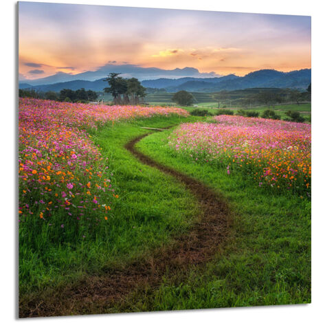 GLASPLATTE FÜR KÜCHE 60x65 Berge
