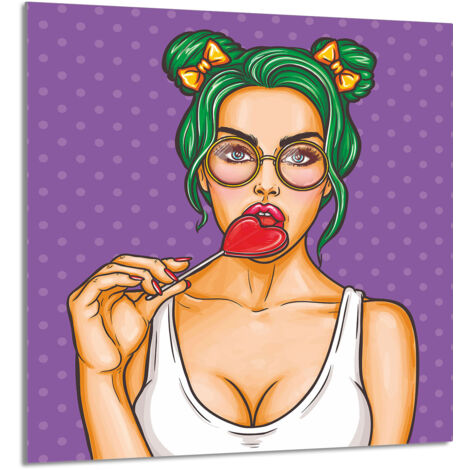 GLASPLATTE FÜR KÜCHE 60x65 Frau