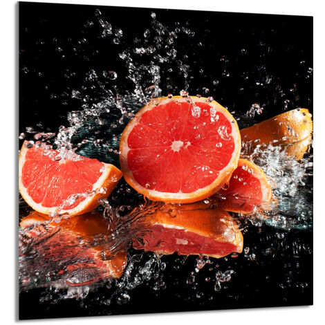 GLASPLATTE FÜR KÜCHE 60x65 Grapefruit