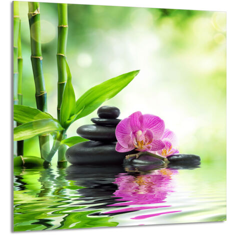 GLASPLATTE FÜR KÜCHE 60x65 Orchidee