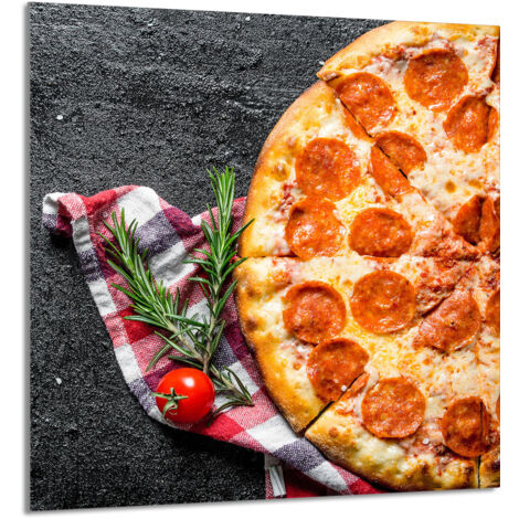 GLASPLATTE FÜR KÜCHE 60x65 Pizza