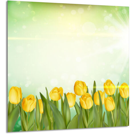 GLASPLATTE FÜR KÜCHE 60x65 Tulpen