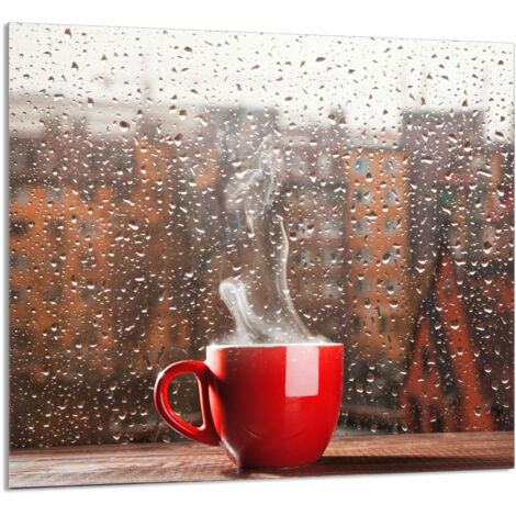 GLASPLATTE FÜR KÜCHE 65x60 Kaffee