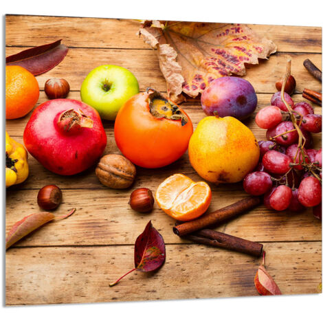 GLASPLATTE FÜR KÜCHE 65x60 Obst