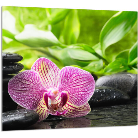 GLASPLATTE FÜR KÜCHE 65x60 Orchidee