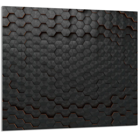 GLASPLATTE FÜR KÜCHE 65x60 Schwarz