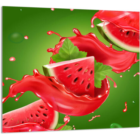GLASPLATTE FÜR KÜCHE 65x60 Wassermelone