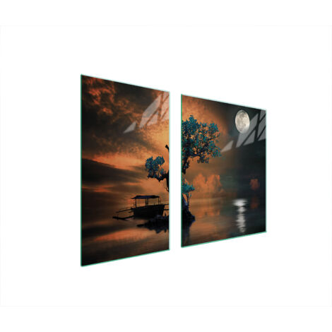 Glasplatte und Schneidebrett 100x52 Baum