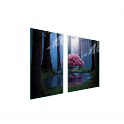 Glasplatte und Schneidebrett 100x52 Baum