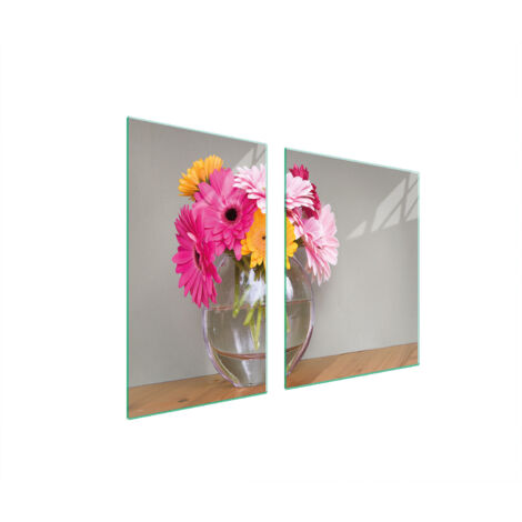 Glasplatte und Schneidebrett 100x52 Blumen