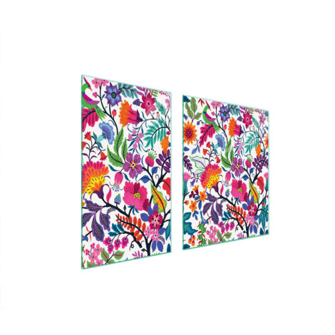Glasplatte und Schneidebrett 100x52 Blumen