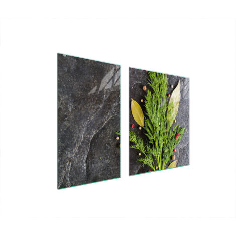 Glasplatte und Schneidebrett 100x52 Fenchel