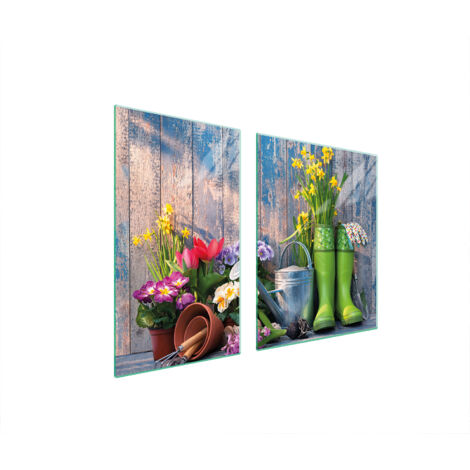 Glasplatte und Schneidebrett 100x52 Garten