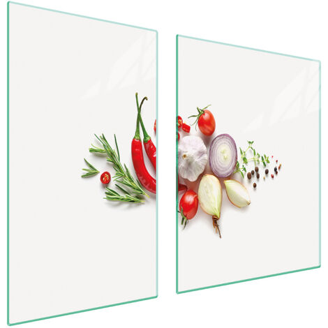 Glasplatte und Schneidebrett 100x52 Gemüse