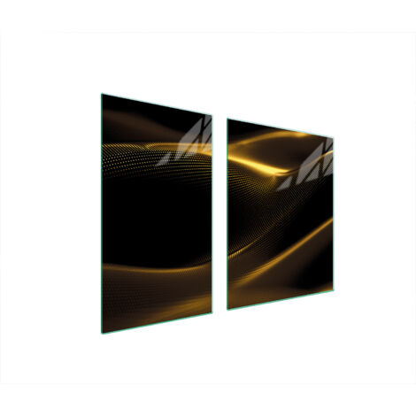 Glasplatte und Schneidebrett 100x52 Gold