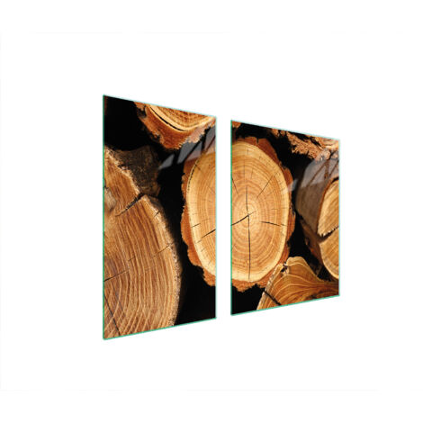 Glasplatte und Schneidebrett 100x52 Holz