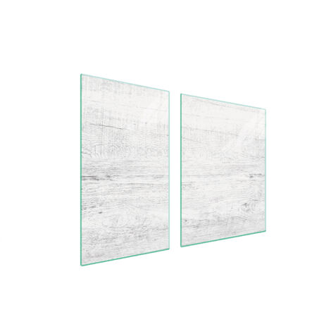 Glasplatte und Schneidebrett 100x52 Holz