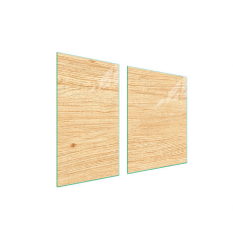 Glasplatte und Schneidebrett 100x52 Holz
