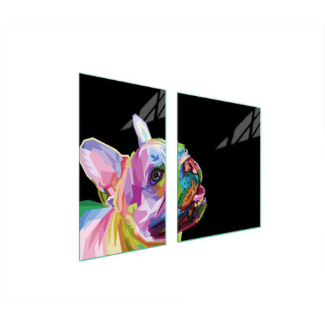 Glasplatte und Schneidebrett 100x52 Hund