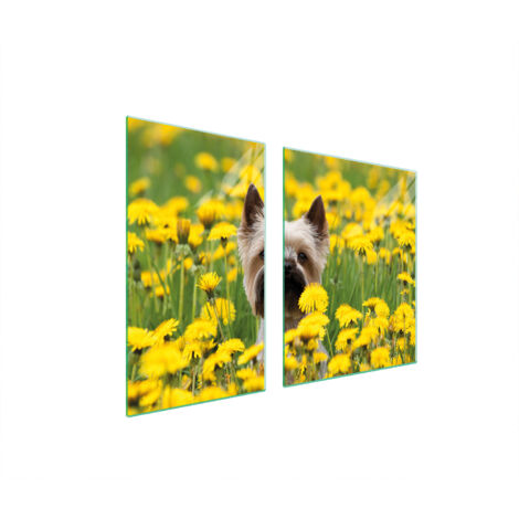 Glasplatte und Schneidebrett 100x52 Hund