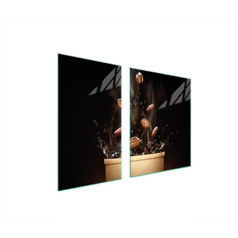 Glasplatte und Schneidebrett 100x52 Kaffee