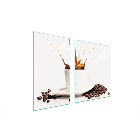 Glasplatte und Schneidebrett 100x52 Kaffee