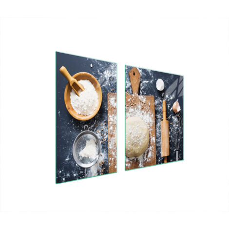 Glasplatte und Schneidebrett 100x52 Küche