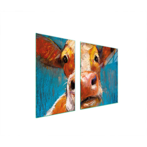 Glasplatte und Schneidebrett 100x52 Kuh