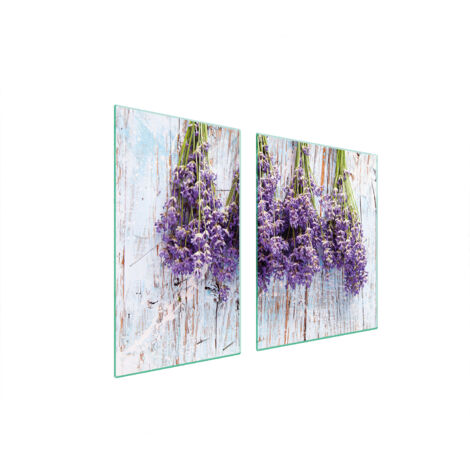 Glasplatte und Schneidebrett 100x52 Lavendel