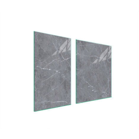 Glasplatte und Schneidebrett 100x52 Marmor