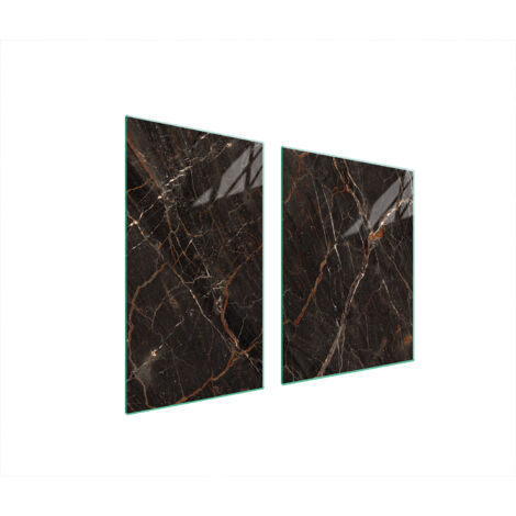 Glasplatte und Schneidebrett 100x52 Marmor
