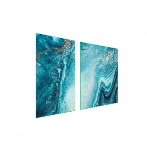 Glasplatte und Schneidebrett 100x52 Marmor